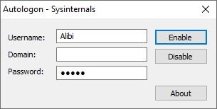 Auto Login Sysinternals