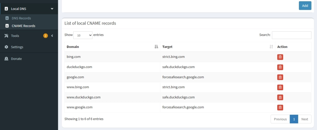 Pi-Hole Local DNS CNAME Records