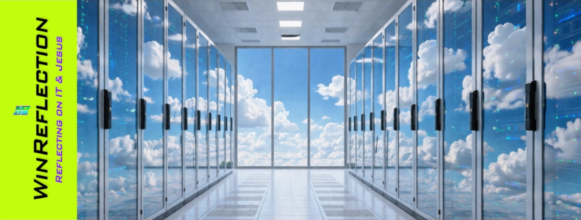 Server room illustration for mapped drive troubleshooting guide